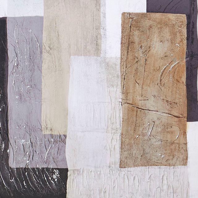 Olliix by Martha Stewart Remnants Neutral Abstract Embellished Framed Canvas-2