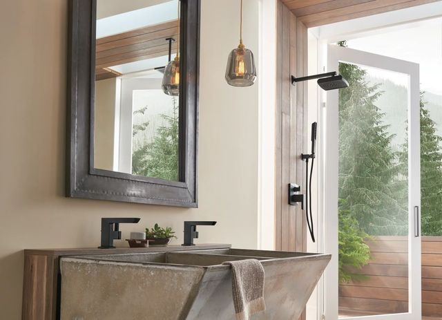 Brizo Vettis® Matte Black Pressure Balance Valve with Integrated 6-Function Diverter Trim-3