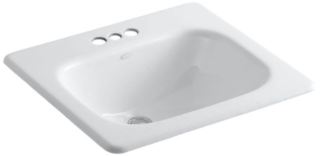 Kohler Tahoe® White 21" Centerset Rectangular Drop-In Bathroom Sink-0