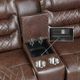 Homelegance® Putnam Brown Power Double Reclining Console Loveseat-4