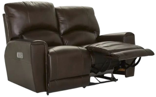 La-Z-Boy® Cassian Walnut Leather Power Reclining Loveseat with Headrest and Lumbar-1