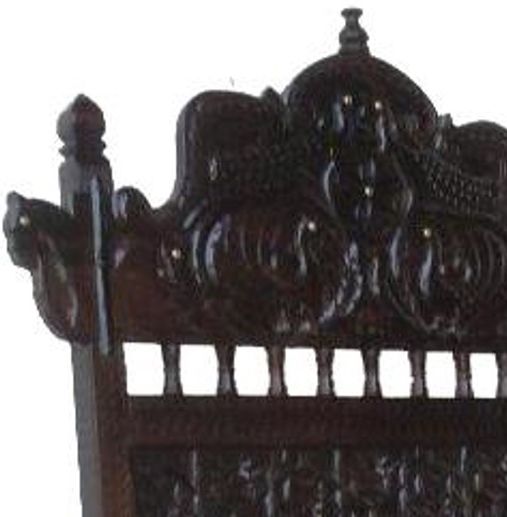 Jaipur Furniture Ghiraly Pidha Dark Walnut/White Upholstered Ceremonial Chair-1