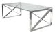 Sagebrook Home Glass Top Cocktail Table with Silver Base -0