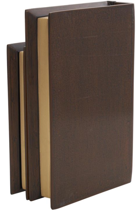 Deco Marche 2-Piece Brown Storage Faux Book Decorative Box Set-2
