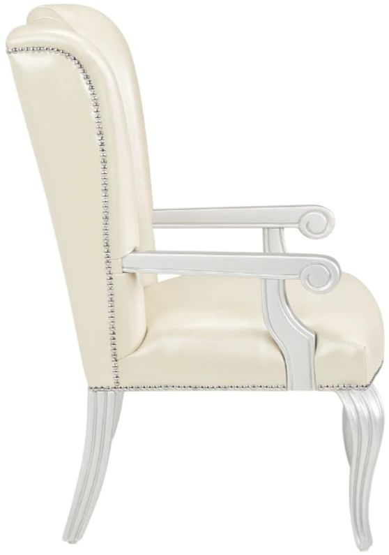 Michael Amini® Hollywood Swank Creamy Pearl/Silver Desk Chair-2