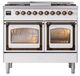 Ilve® Nostalgie II Noblesse 40'' White Pro Style Dual Fuel Range with Burnished Trim-1