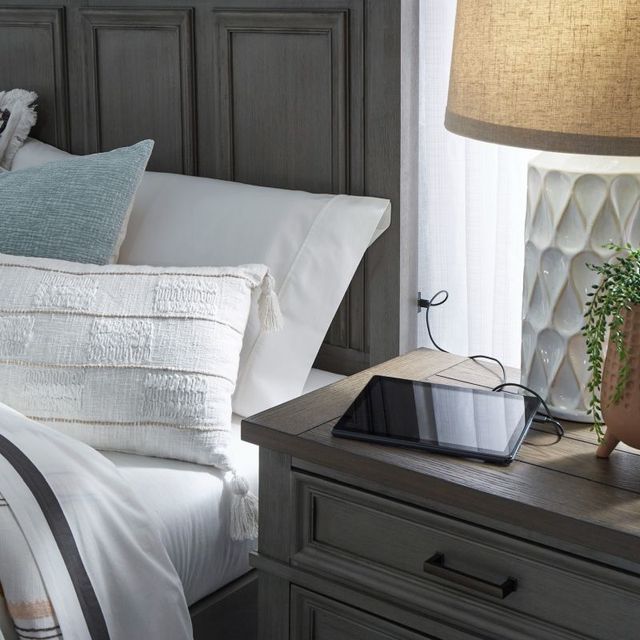 aspenhome® Caraway Aged Slate King Panel Storage Bed-4