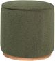 Coaster® Zena Faux Sheepskin Green Upholstered Round Ottoman-0