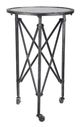 A & B Home Gilbert Glass Top Side Table with Antique Silver Base-0
