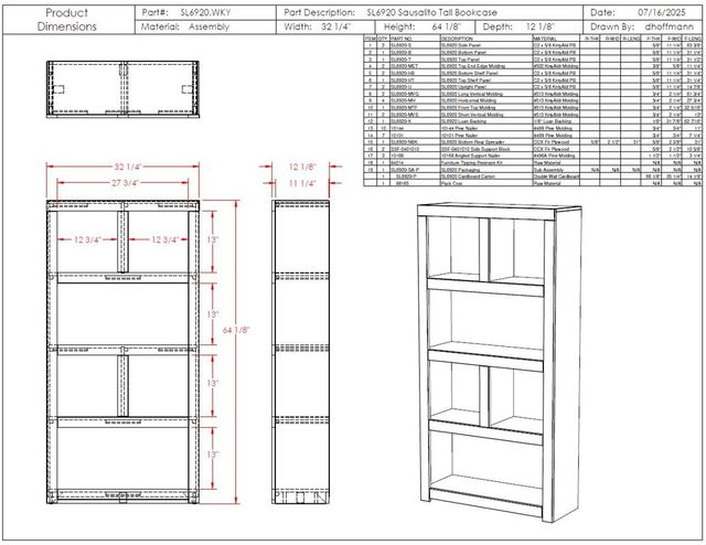 Legends Home Sausalito Whiskey 64" Bookcase-1
