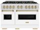 ZLINE Classic Series Autograph Edition 48" Stainless Steel Pro Style Gas Range with White Matte Door and Champagne Bronze Accents-0