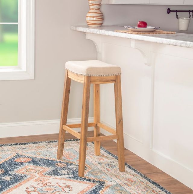 Linon Claridge Brown/Natural Bar Stool-1