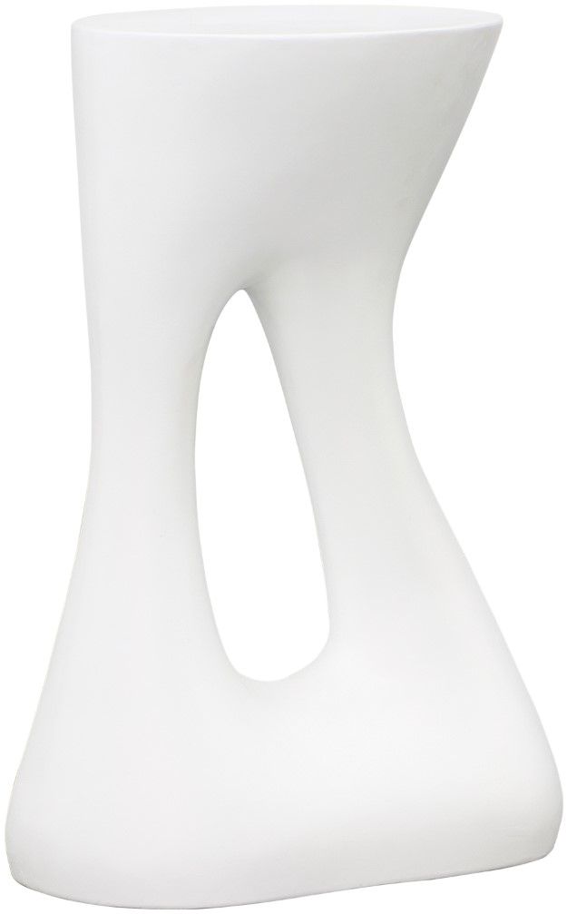Dovetail Furniture Carolina White Concrete Outdoor Side Table-0