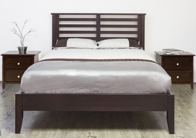 Mako Wood Furniture Ella Brown Double Panel Bed-1