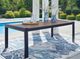 Signature Design by Ashley® Mabry Shores Driftwood Aluminum Outdoor Dining Table with Navy Blue Base-1