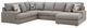 Benchcraft® Lindon 3-Piece Smoke Right-Arm Facing Sectional and Chaise-0