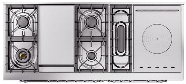 Ilve® Nostalgie II Series 60" Burgundy Pro Style Dual Fuel Range-3