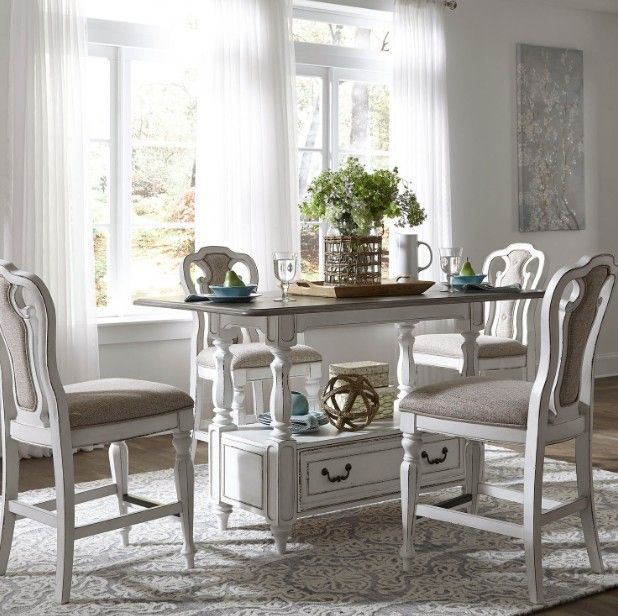 Liberty Furniture Magnolia Manor Antique White/Ivory Counter Chair-2