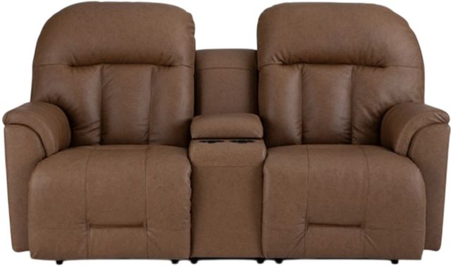 Best® Home Furnishings Customizable Suitably Leather Power Reclining Rocker Console Loveseat-1