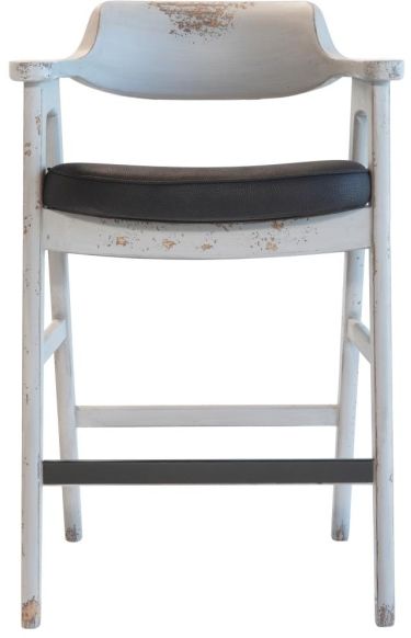 Nest Home Collections Wagner Distressed Grey Bar Chair-1