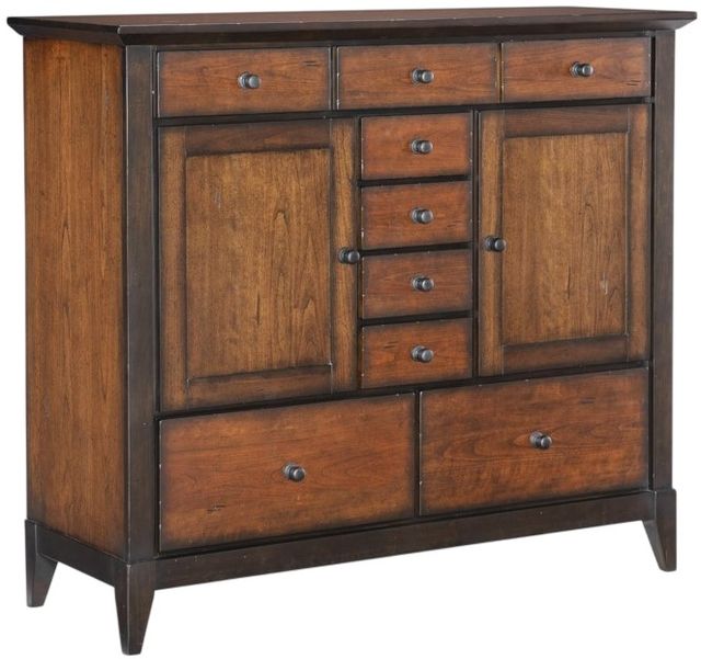 Legacy Classic Fenmore Dark Mocha/Distressed Cherry Door Drawer Chest-0