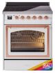 Ilve® Nostalgie II Noblesse 30'' Custom RAL Color Pro Style Induction Range with Copper Trim-0