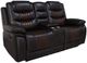 New Classic® Home Furnishings Nikko Brown Dual Manual Reclining Console Loveseat-0