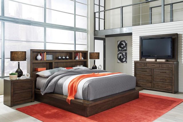 aspenhome® Modern Loft Brownstone Queen Bed-3