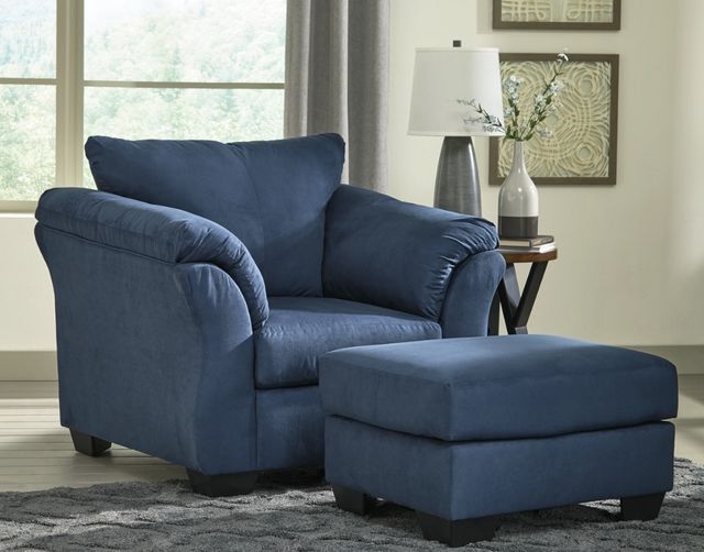 Signature Design by Ashley® Darcy Blue Ottoman-1