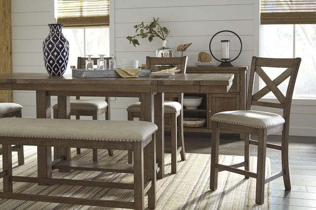 Signature Design by Ashley® Moriville Grayish Brown Counter Height Dining Table-4
