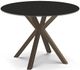 Amisco Customizable Asterisk Black Glass Round Table with Metal Starburst Stand-0