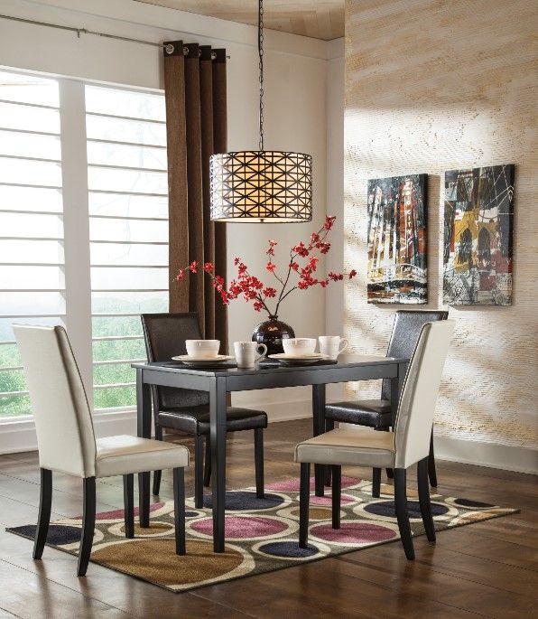 Signature Design by Ashley® Kimonte 5-Piece Ivory Dining Set-3