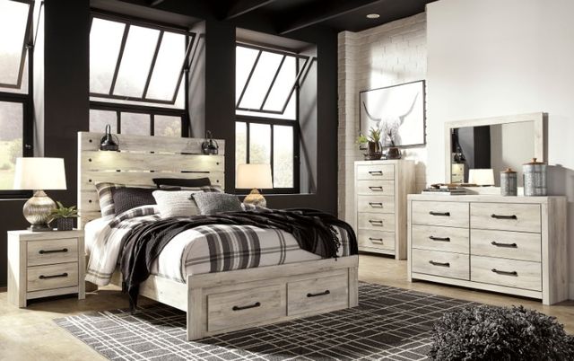 Signature Design by Ashley® Cambeck 2-Piece Whitewash King Panel Storage Bed Set-3