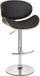 Armen Living Naples Black/Chrome/Walnut Bar Stool-0