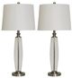 Stylecraft 2-Piece Clear/White Glass Table Lamp-0