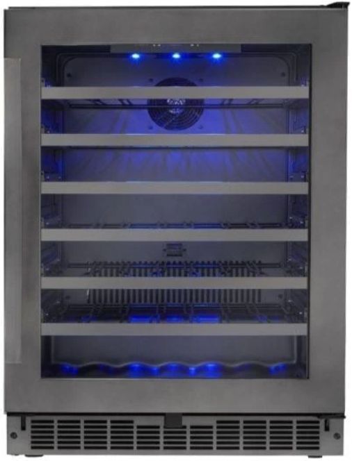 Silhouette® Sydney 24" 5.6 Cu. Ft. Black Stainless Steel Wine Cooler-0