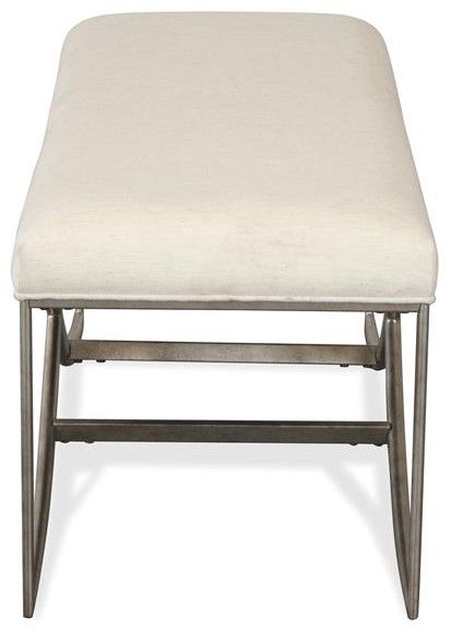 Riverside Furniture Maisie Champagne/Gray Upholstered Bed Bench-2