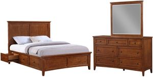 Nash Collective Spencer 3-Piece Cherry Queen Storage Bedroom Set