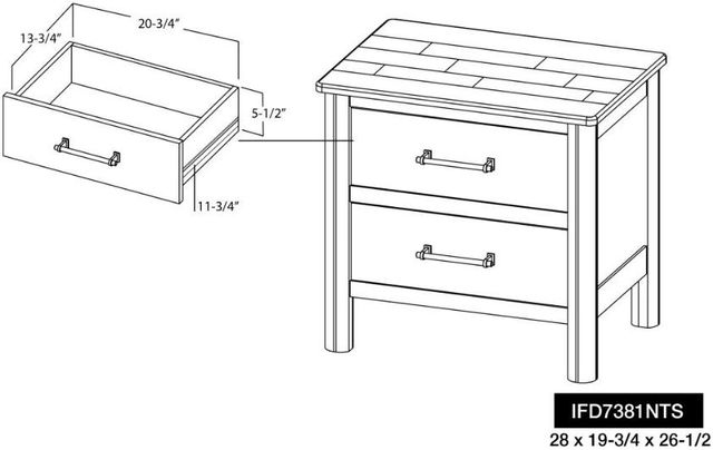 International Furniture Direct Olimpia Natural Nightstand-2