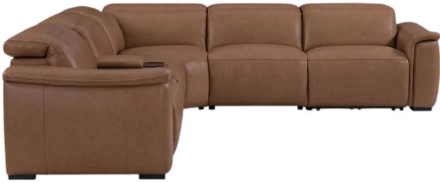 Flexsteel® Camden Dusty Taupe Leather Power Reclining Sectional with Custom Layout Options-4