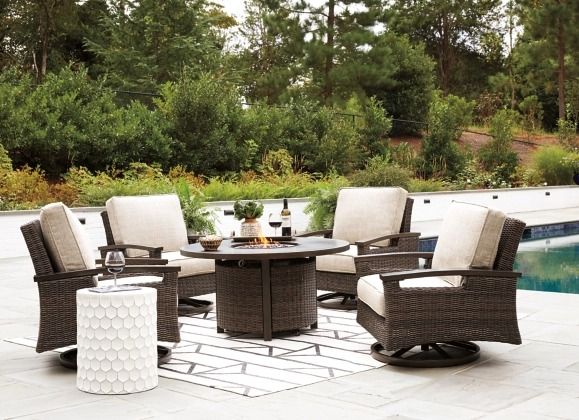 Signature Design by Ashley® Paradise Trail  5-Piece Medium Brown Outdoor Seating Set-4
