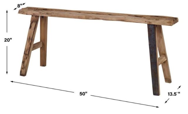Uttermost® Paddock Brown Rustic Bench-2