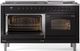 Ilve® Nostalgie II Series 60" Glossy Black Pro Style Dual Fuel Range-2