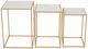 Jofran Inc. Oliver 3-Piece White Nesting Table with Gold Base Set-0