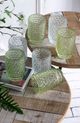 A & B Home 6-Piece Clear/Green Bubble Glass Candle Votive Set-2