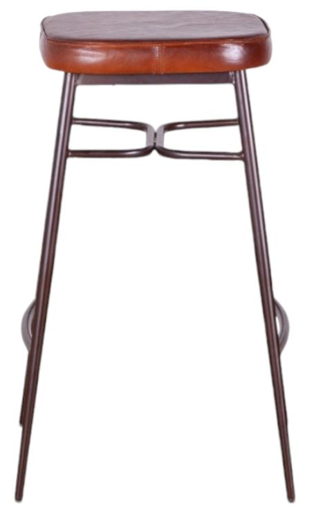 Home Trends & Design Wellington Rustic Brown Bar Stool-1