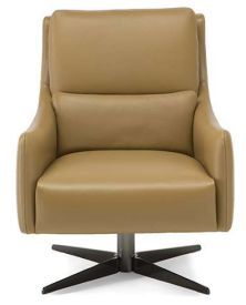 Natuzzi Editions Customizable Gloria Leather Swivel Chair-1