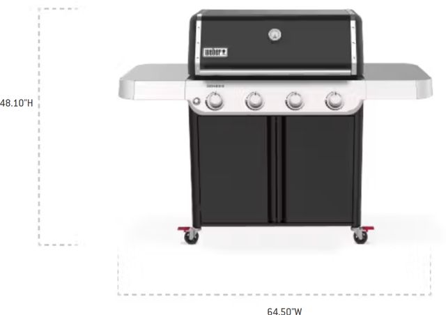 Weber® Genesis E-415 4-Burner Black Freestanding Liquid Propane Grill-1