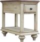 Cottage Creek Furniture Brockton Brown Chairside Table with Off-White Base-0