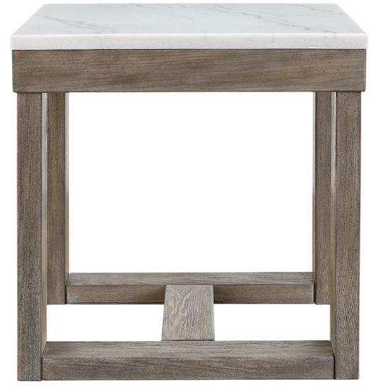 Signature Design by Ashley® Loyaska Ivory End Table with Brown Base -1